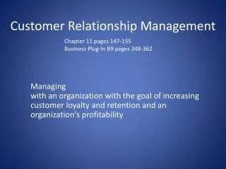 Customer Relationship Management