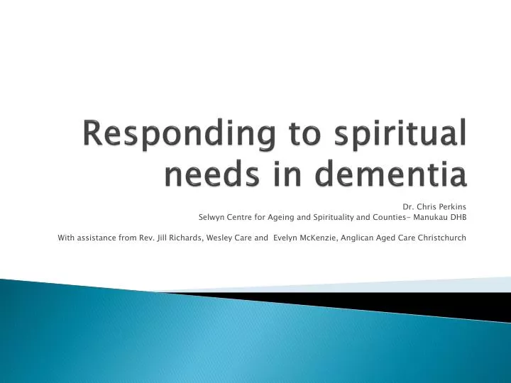 responding to spiritual needs in dementia
