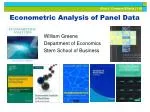 Econometric Analysis of Panel Data - slide 1