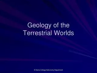 Geology of the Terrestrial Worlds