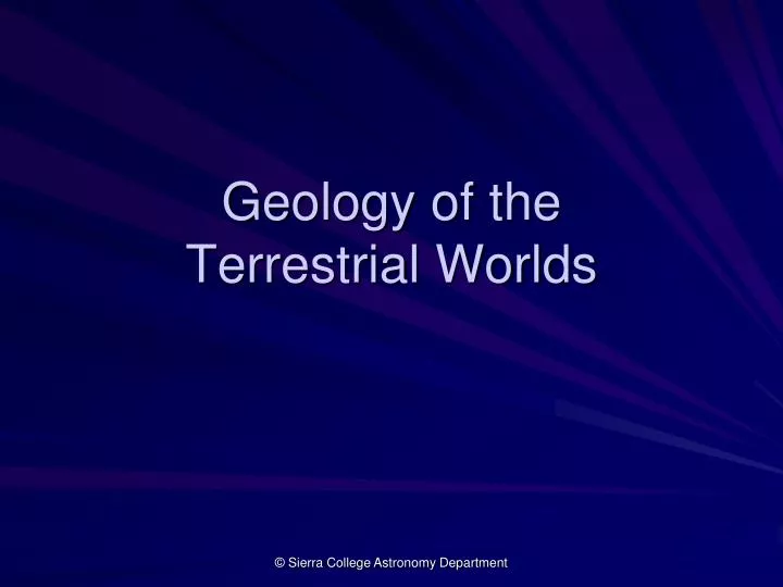 geology of the terrestrial worlds