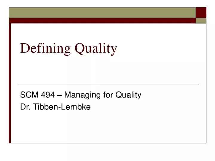 defining quality