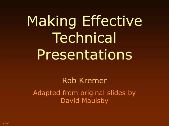 making effective technical presentations