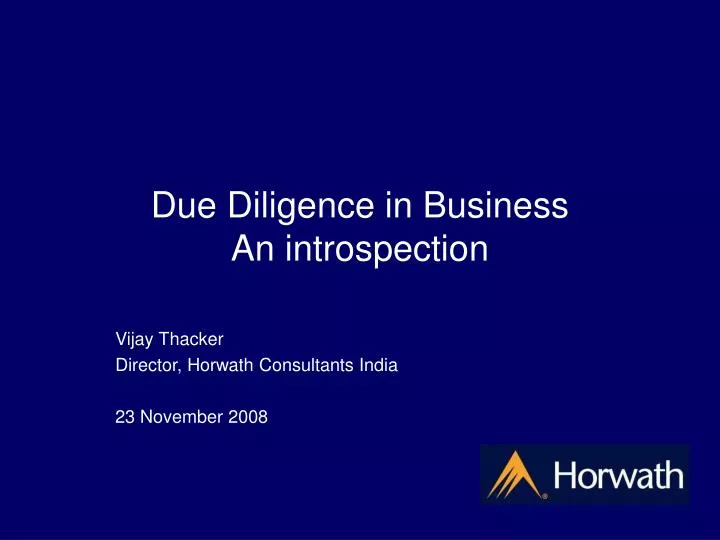 due diligence in business an introspection