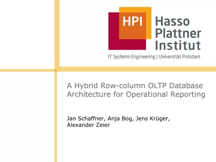 a hybrid row column oltp database architecture for operational reporting