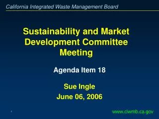 Sustainability and Market Development Committee Meeting