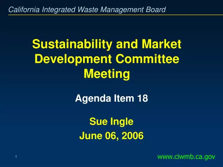 sustainability and market development committee meeting