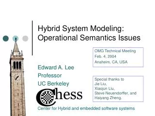 Hybrid System Modeling: Operational Semantics Issues