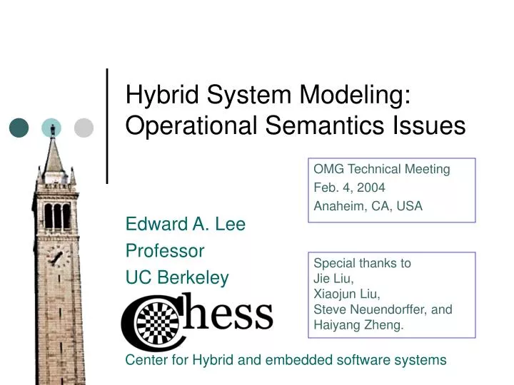 hybrid system modeling operational semantics issues