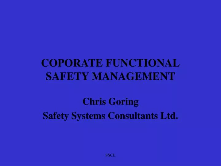 coporate functional safety management