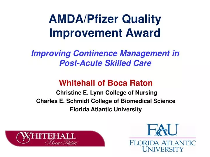 amda pfizer quality improvement award