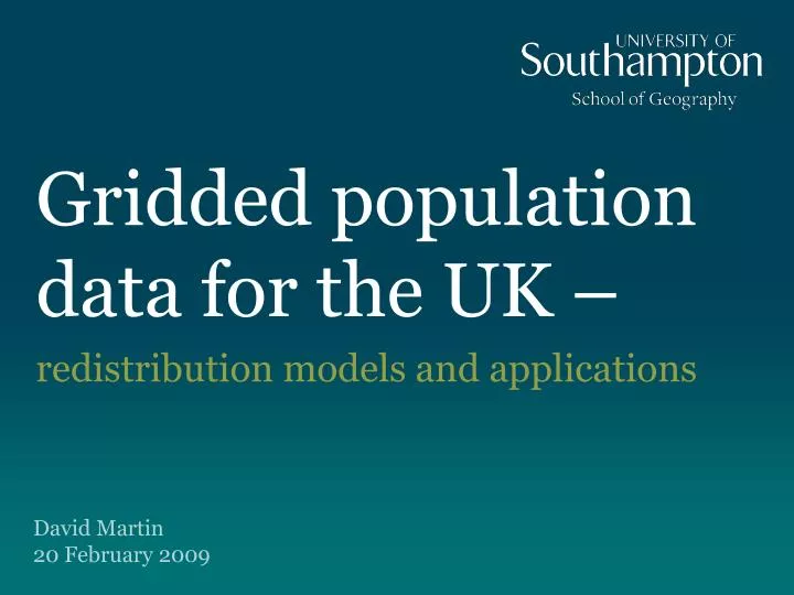 gridded population data for the uk