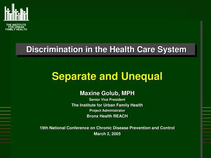 discrimination in the health care system