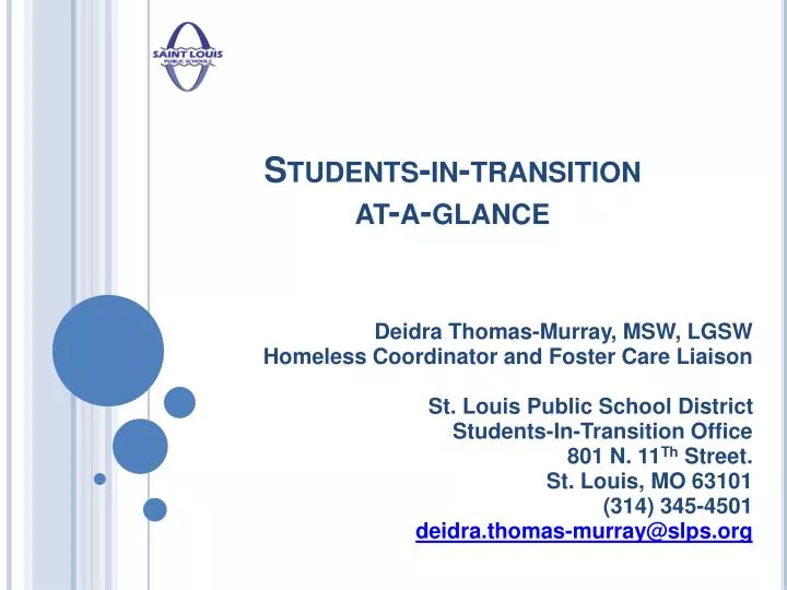 students in transition at a glance