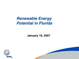 Renewable Energy Potential in Florida