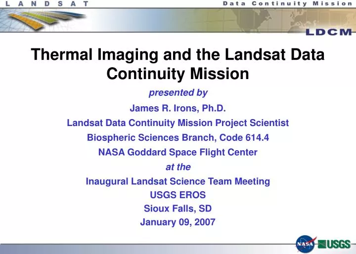 thermal imaging and the landsat data continuity mission