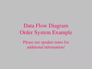 Data Flow Diagram Order System Example