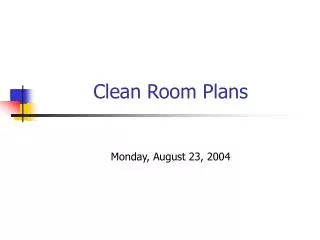 Clean Room Plans