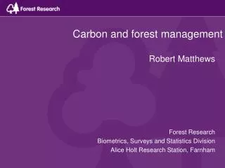 Carbon and forest management