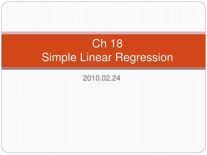 ch 18 simple linear regression