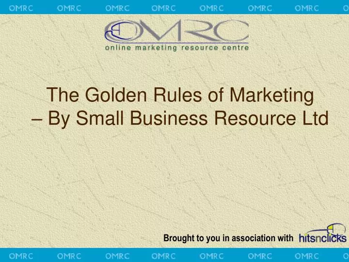 the golden rules of marketing by small business resource ltd