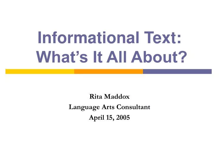 informational text what s it all about