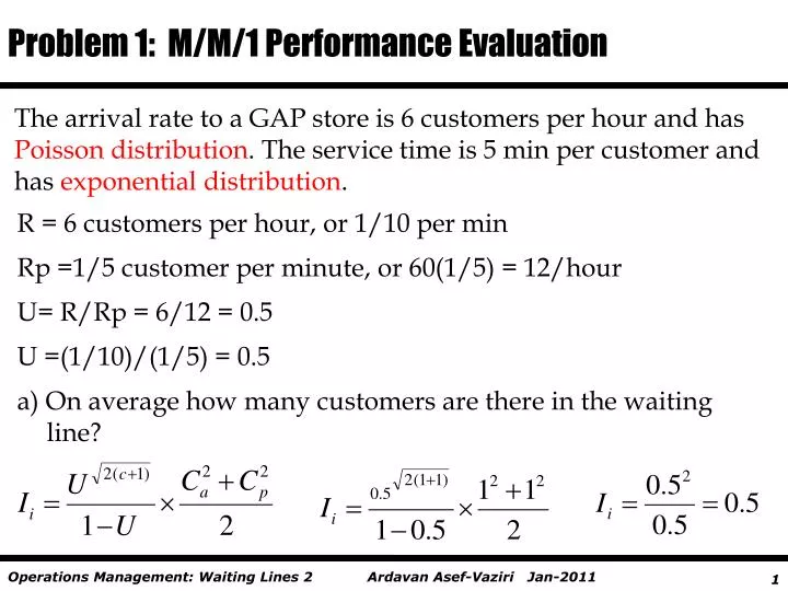 problem 1 m m 1 performance evaluation