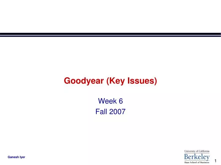 goodyear key issues