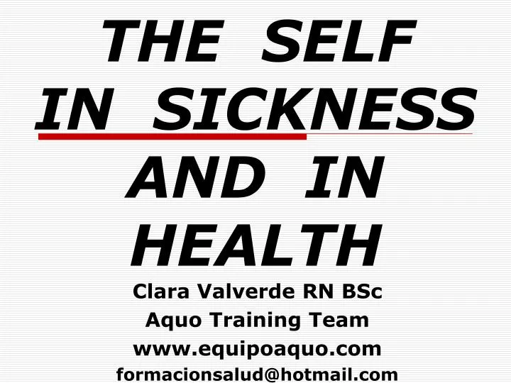 the self in sickness and in health