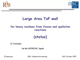 Large Area ToF wall for heavy residues from fission and spallation reactions (status)