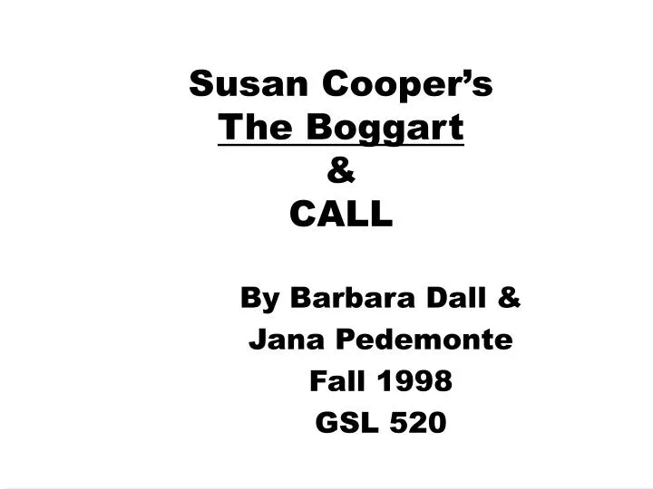 susan cooper s the boggart call