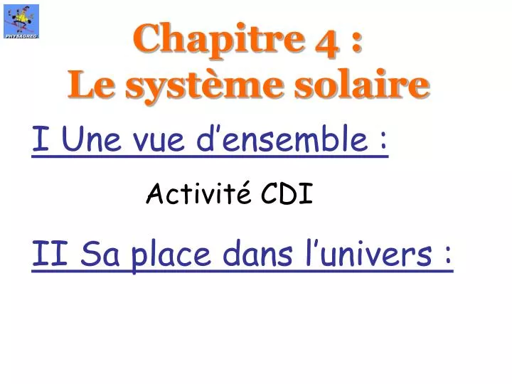 chapitre 4 le syst me solaire