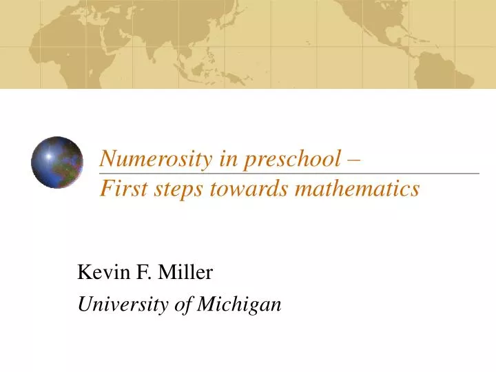 numerosity in preschool first steps towards mathematics