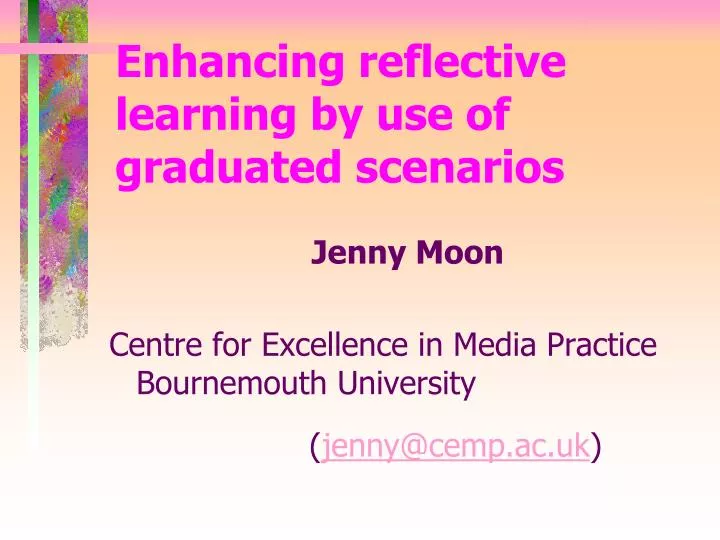 enhancing reflective learning by use of graduated scenarios