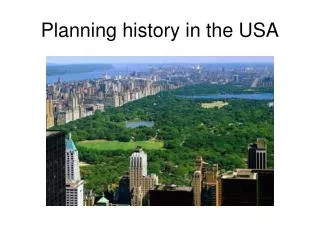 Planning history in the USA