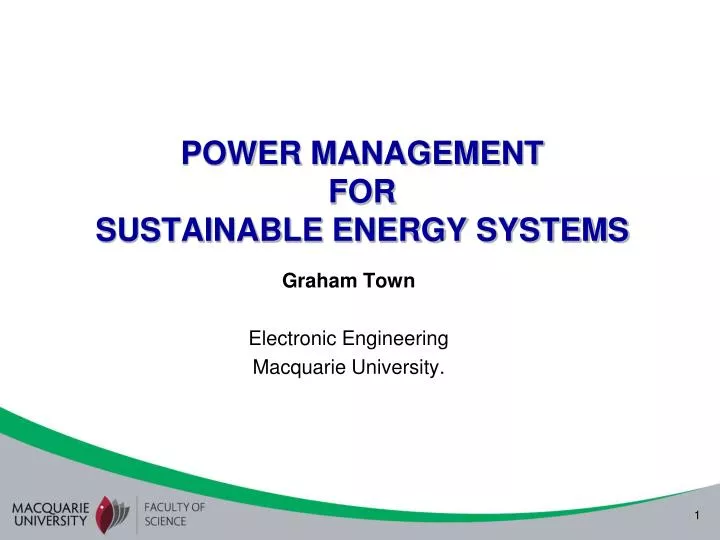 power management for sustainable energy systems