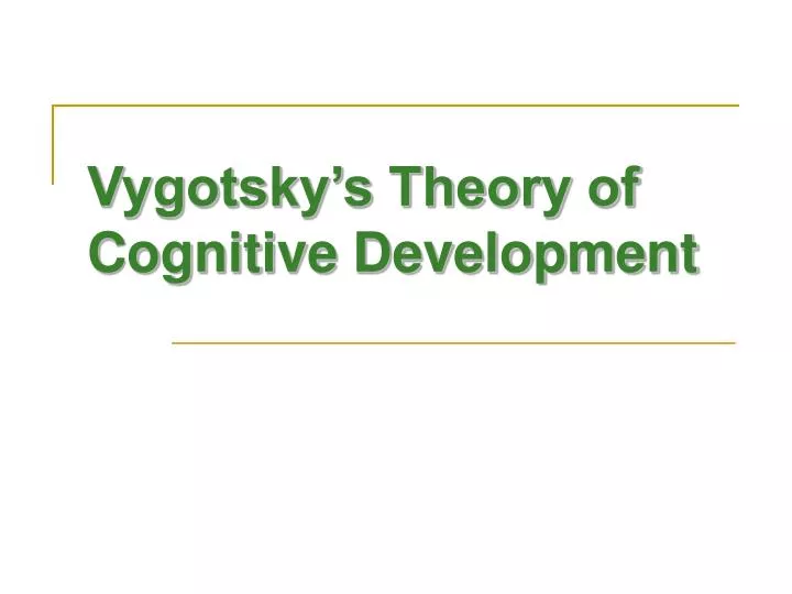 vygotsky s theory of cognitive development