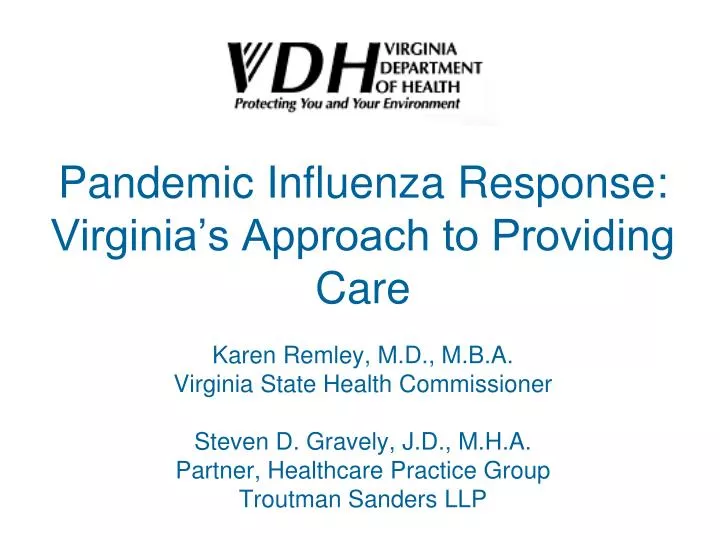 pandemic influenza response virginia s approach to providing care