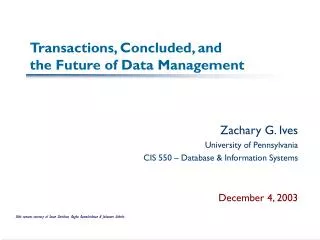 Transactions, Concluded, and the Future of Data Management
