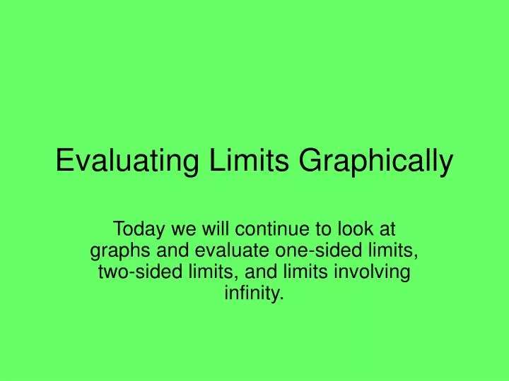 evaluating limits graphically