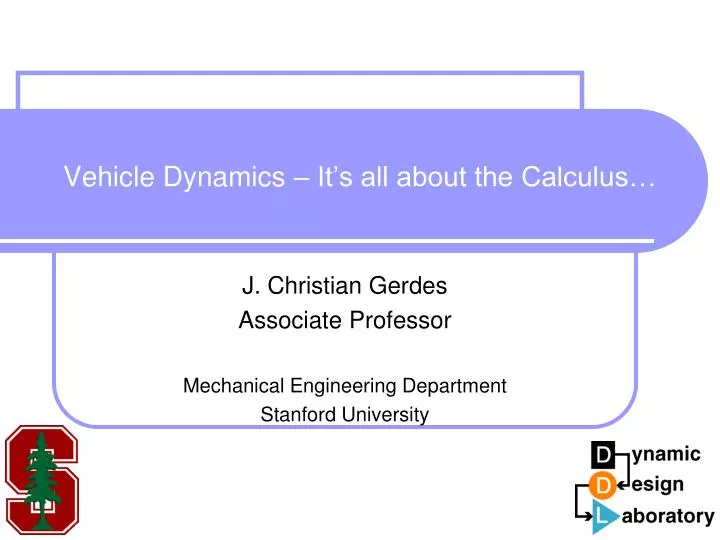 vehicle dynamics it s all about the calculus