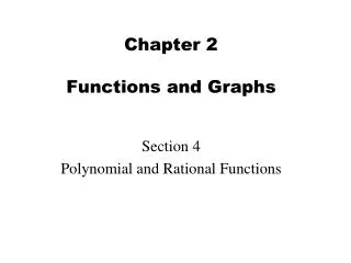 Chapter 2 Functions and Graphs