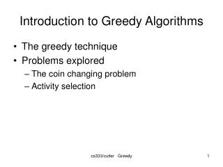 Introduction to Greedy Algorithms