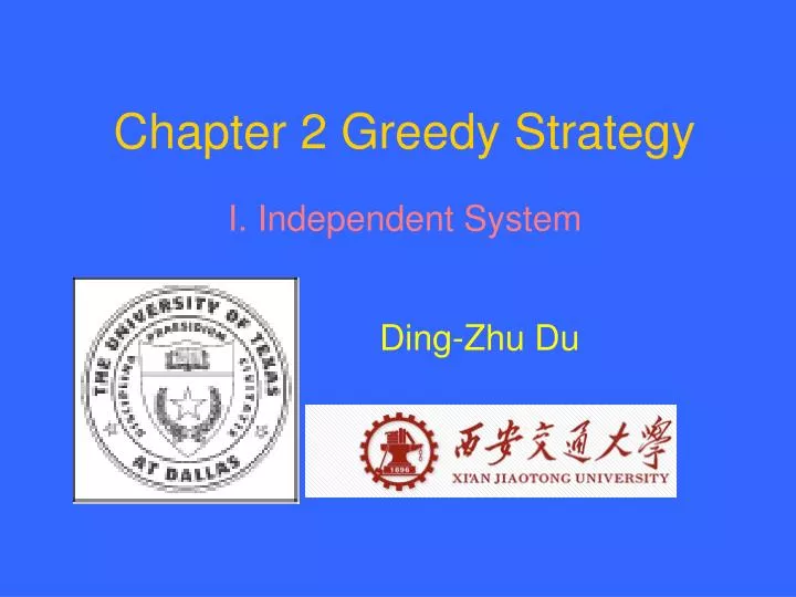chapter 2 greedy strategy