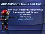 ASP/ASP.NET: Tricks and Tips - slide 1