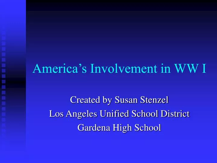 america s involvement in ww i