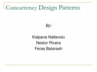 Concurrency Design Patterns