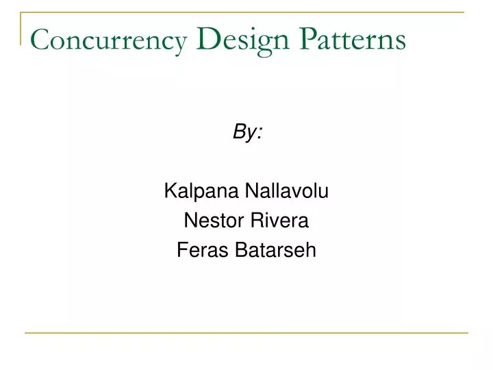 concurrency design patterns