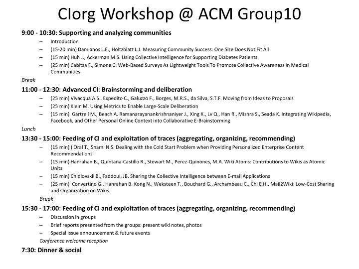 ciorg workshop @ acm group10
