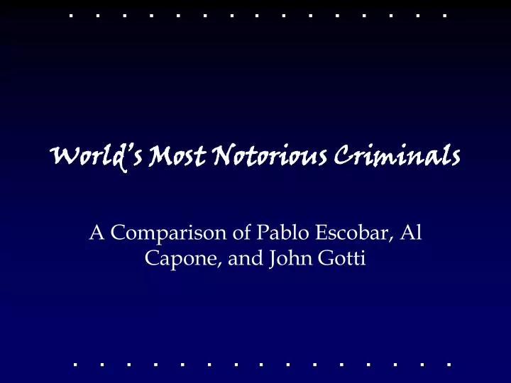 world s most notorious criminals